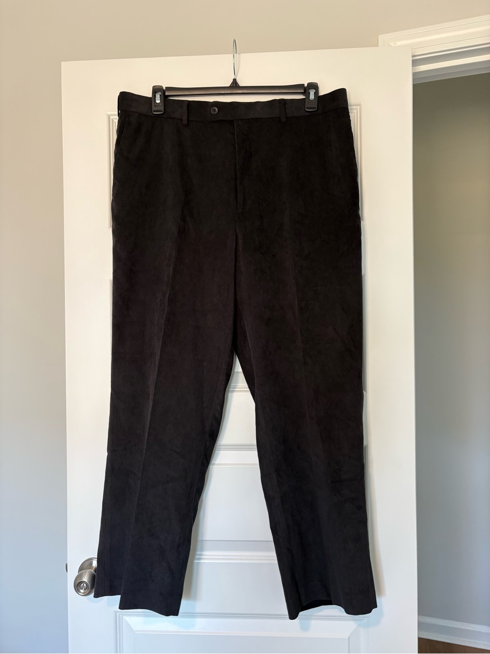 NWT Perry Ellis Men's Black Corduroy Office Work Wear Preppy Timeless Pant 38x29